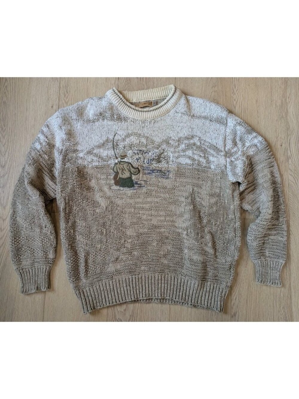 Vintage Shenandoah Mens Bass Fish Embroidered Sweater Size M